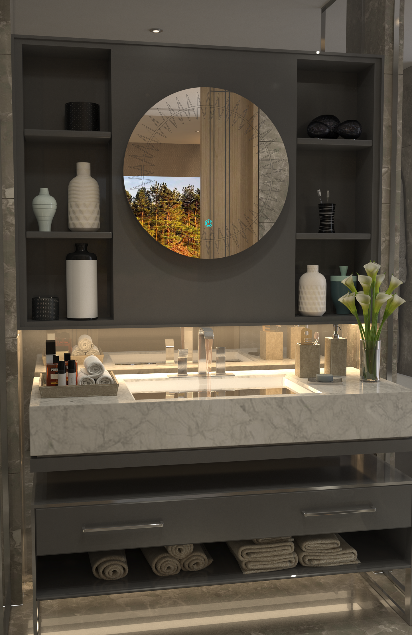 Sun Led Minimalist Concept Mirror