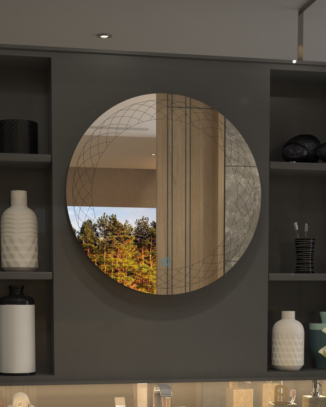 Baklava Designed Minimalist Concept Mirror