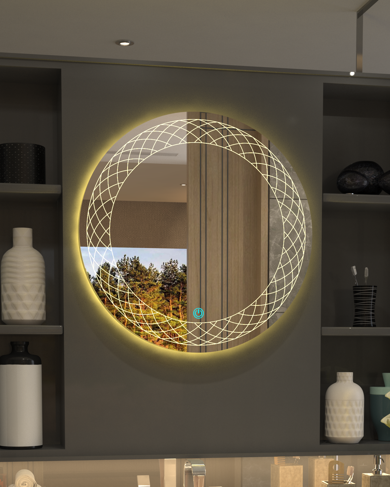 Baklava Designed Minimalist Concept Mirror