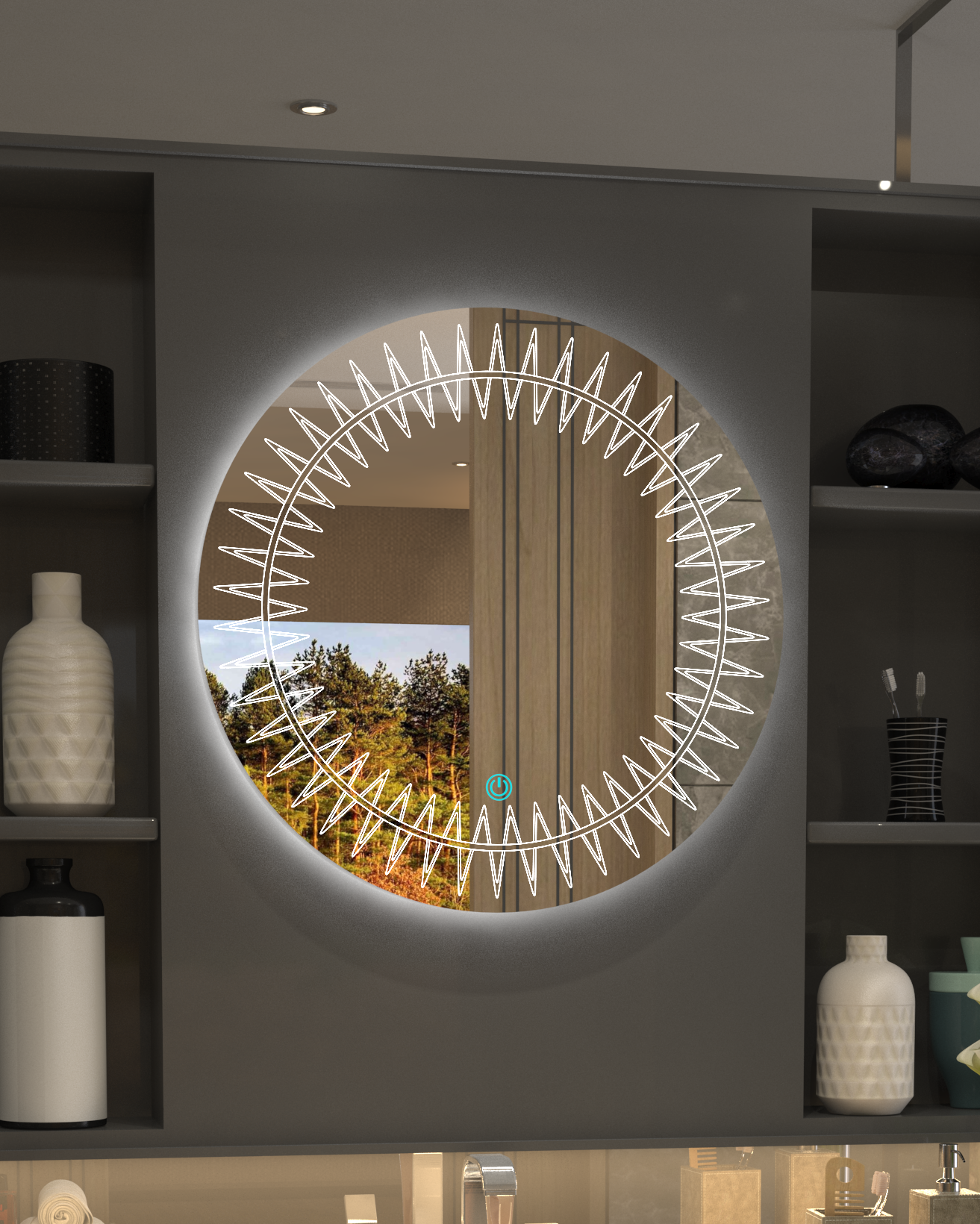 Sun Led Minimalist Concept Mirror