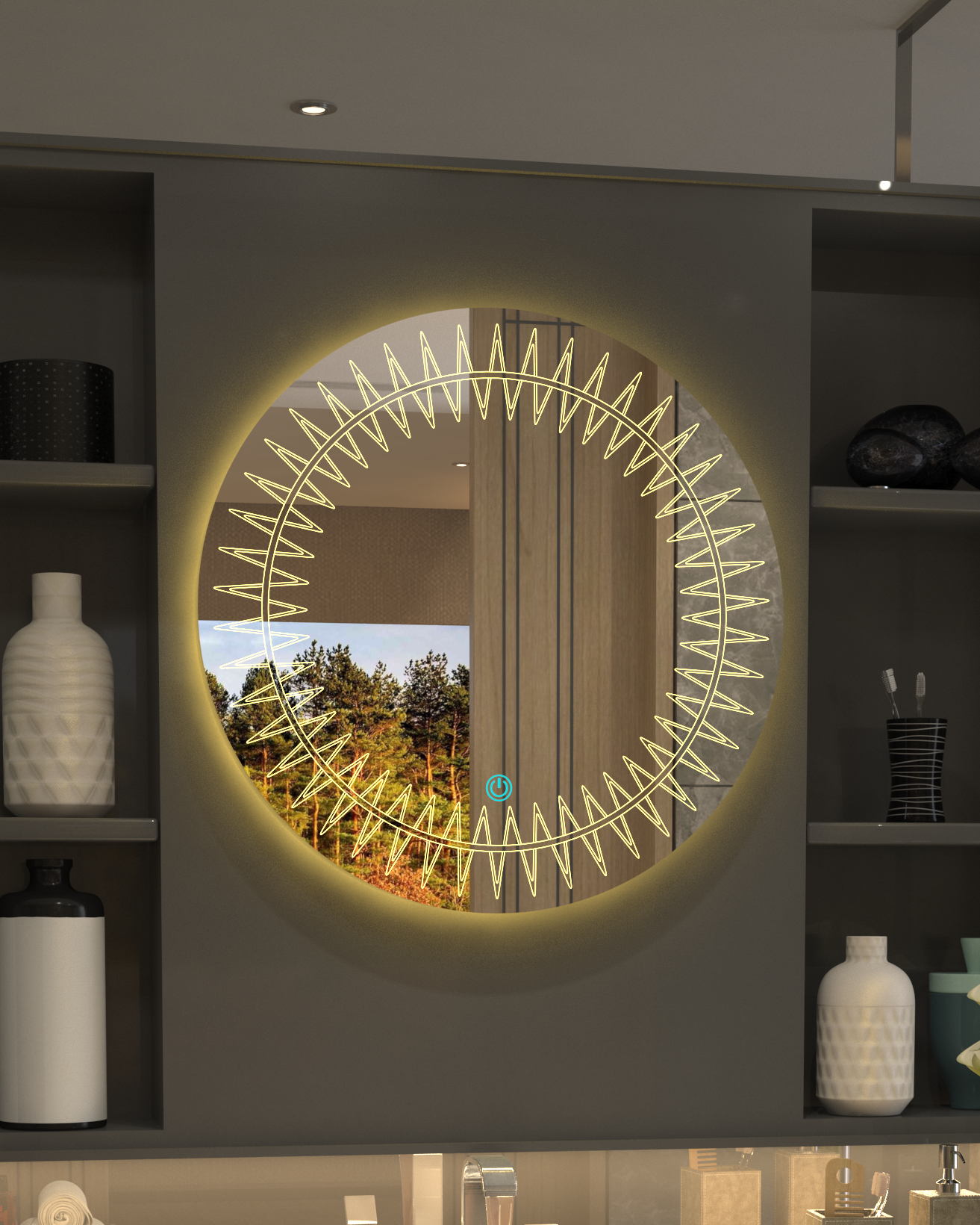 Sun Led Minimalist Concept Mirror