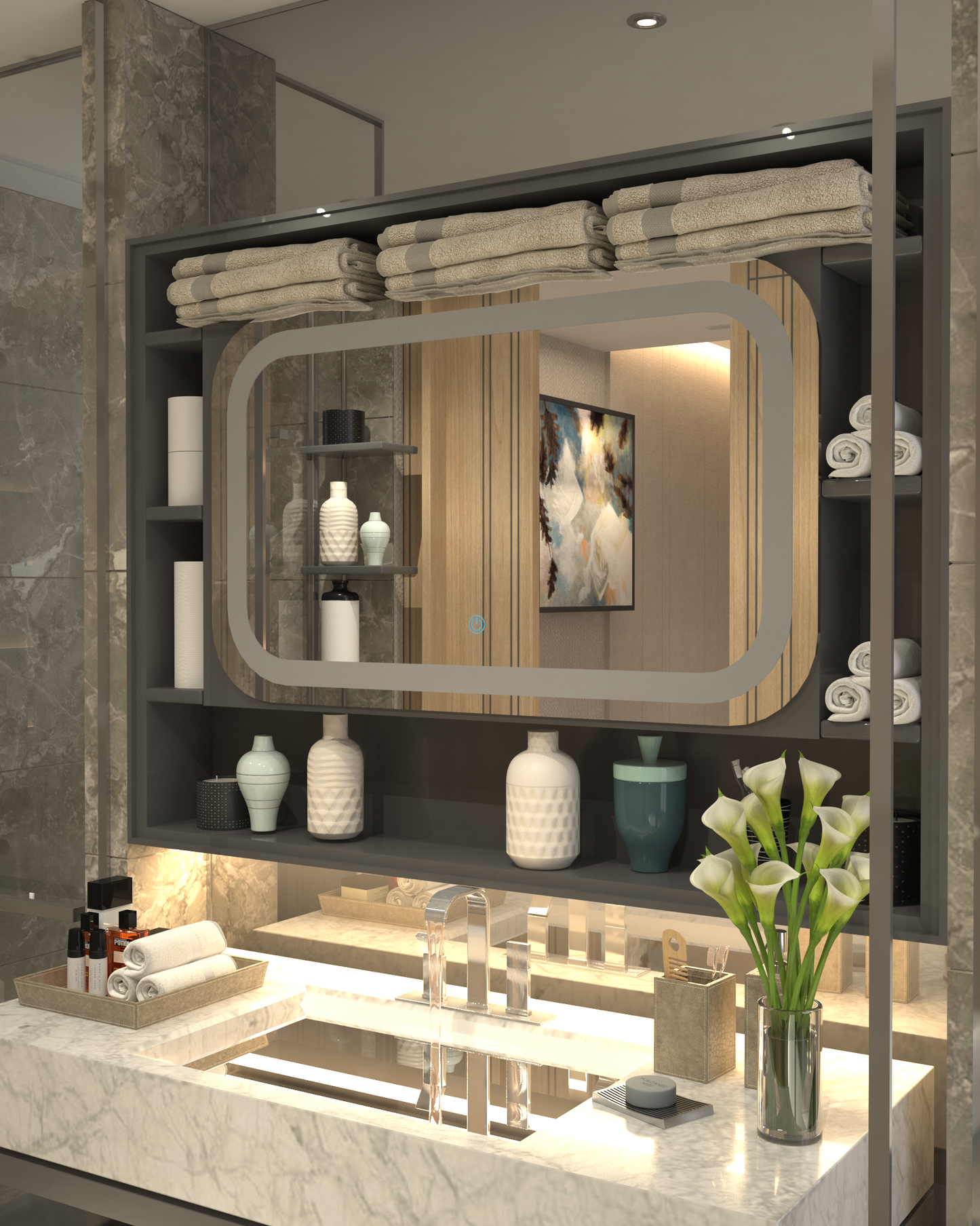 Modern Framed Minimalist Concept Mirror