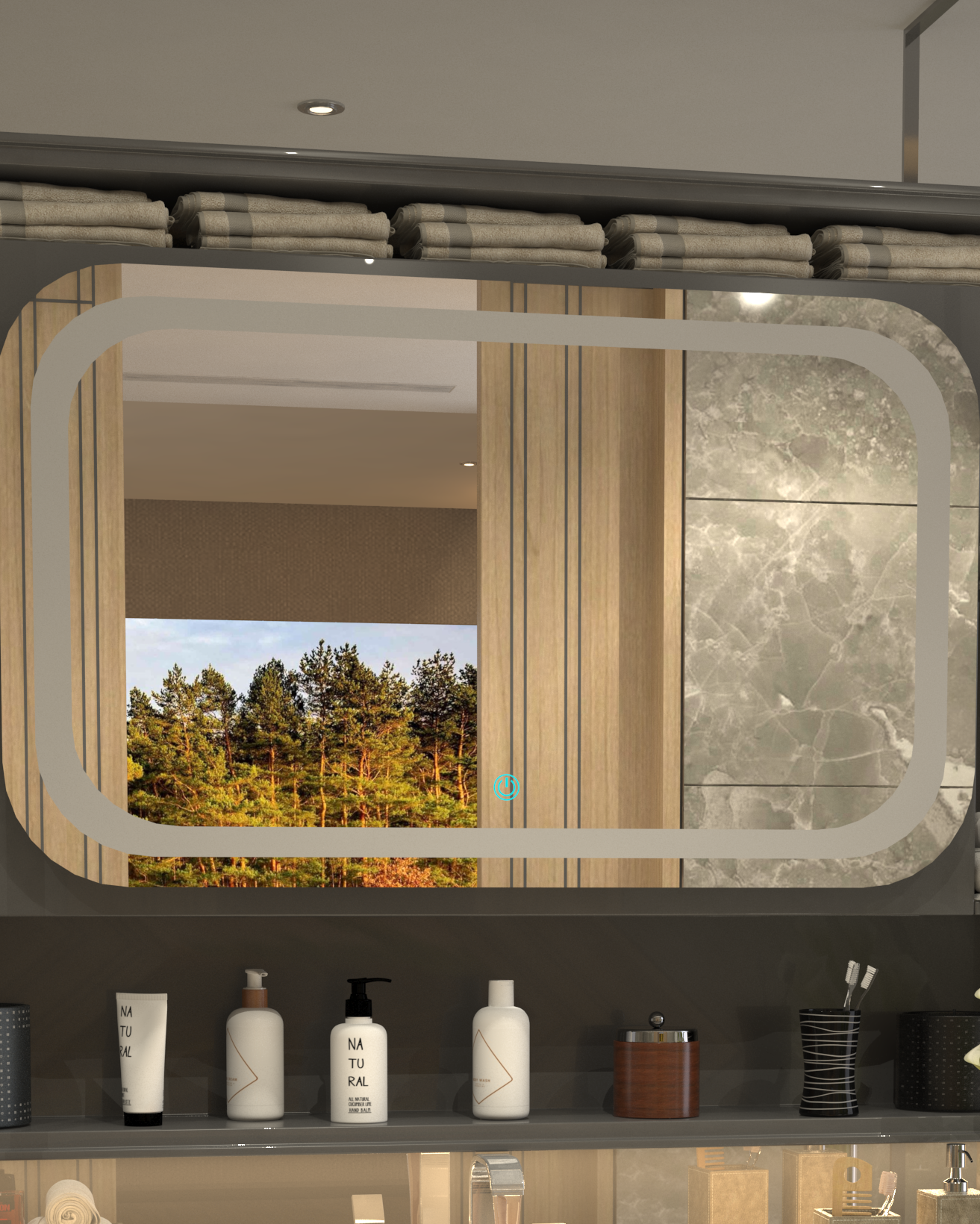 Modern Framed Minimalist Concept Mirror