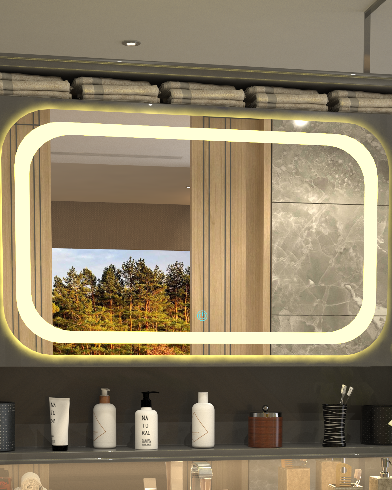 Modern Framed Minimalist Concept Mirror