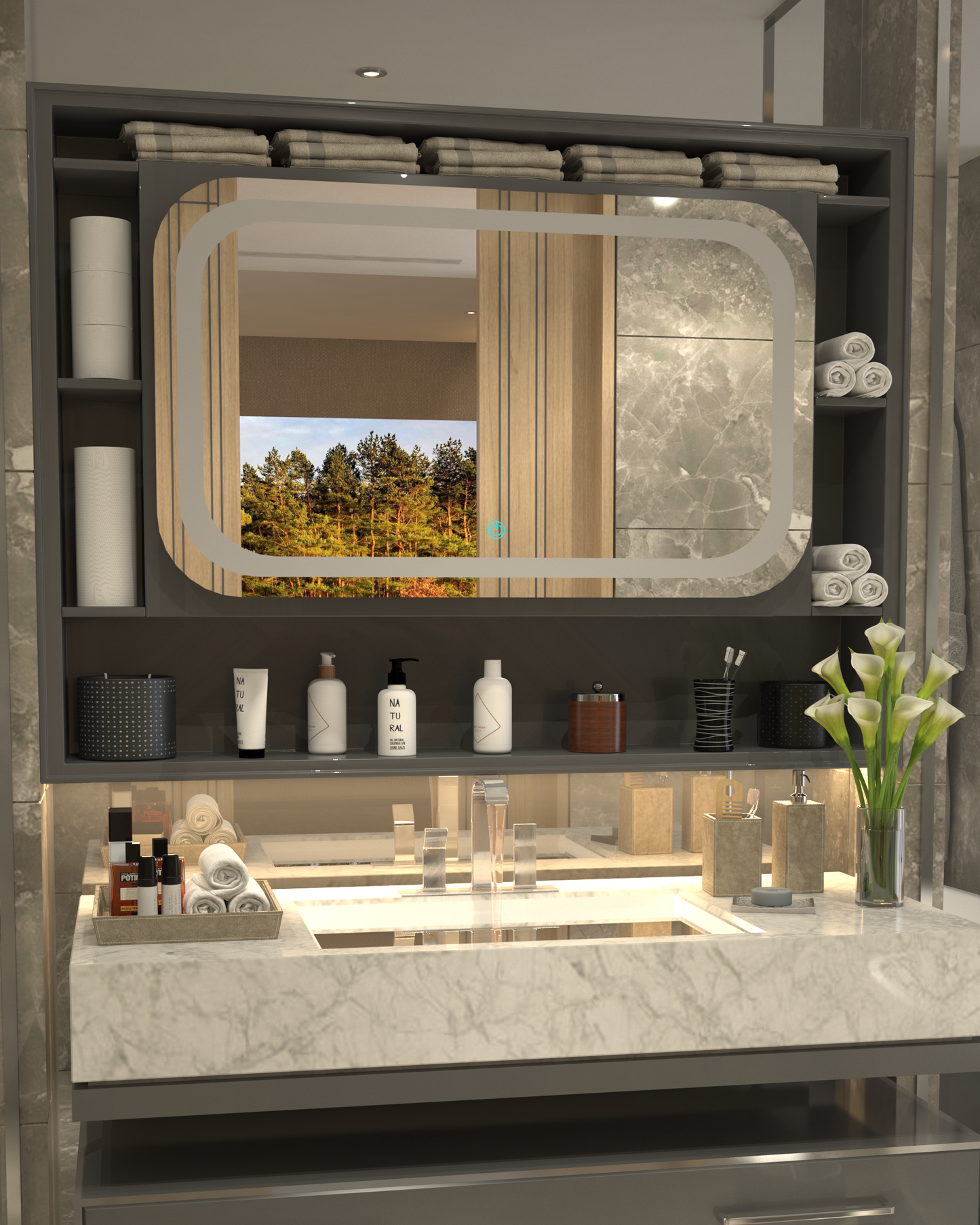Modern Framed Minimalist Concept Mirror