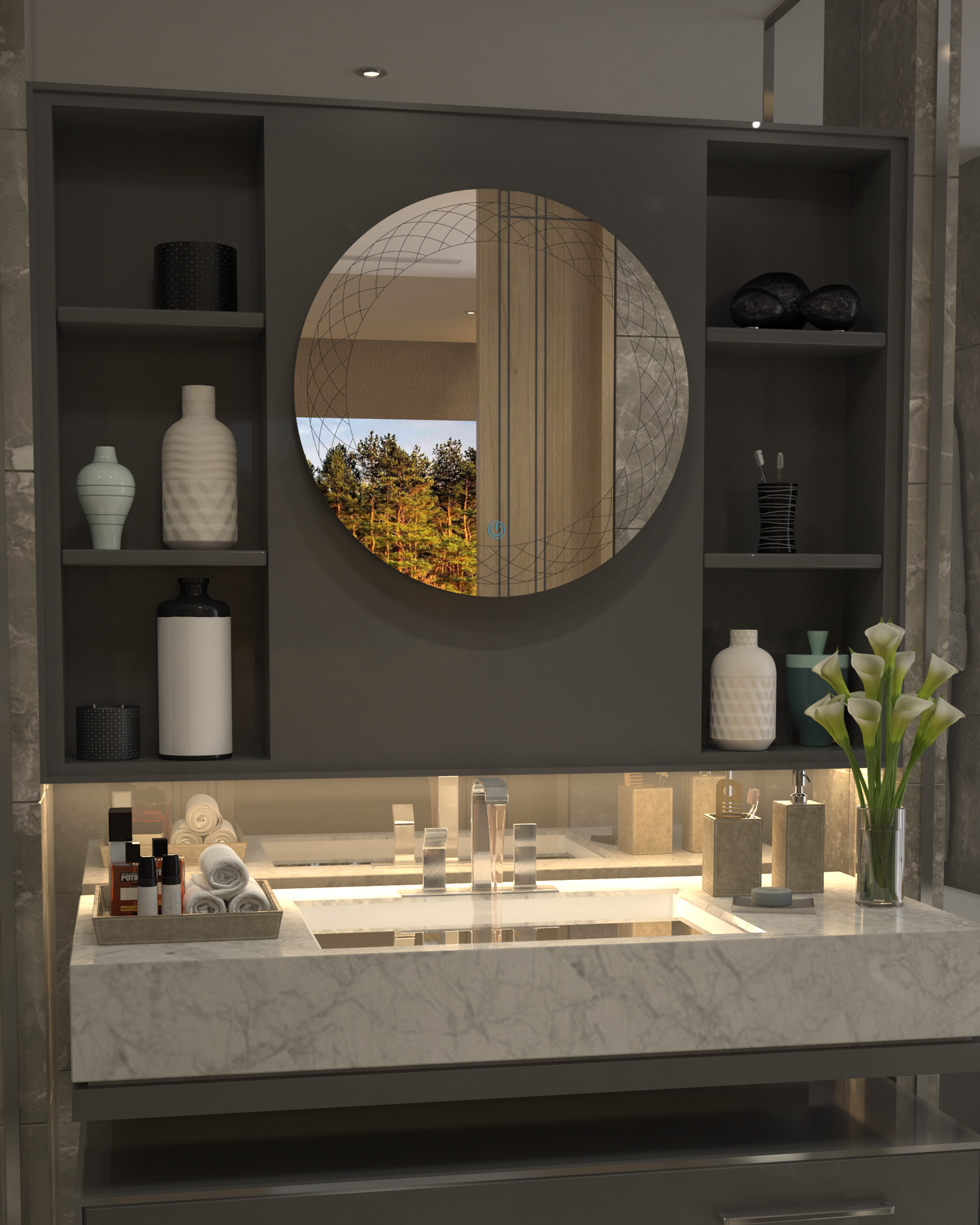 Baklava Designed Minimalist Concept Mirror