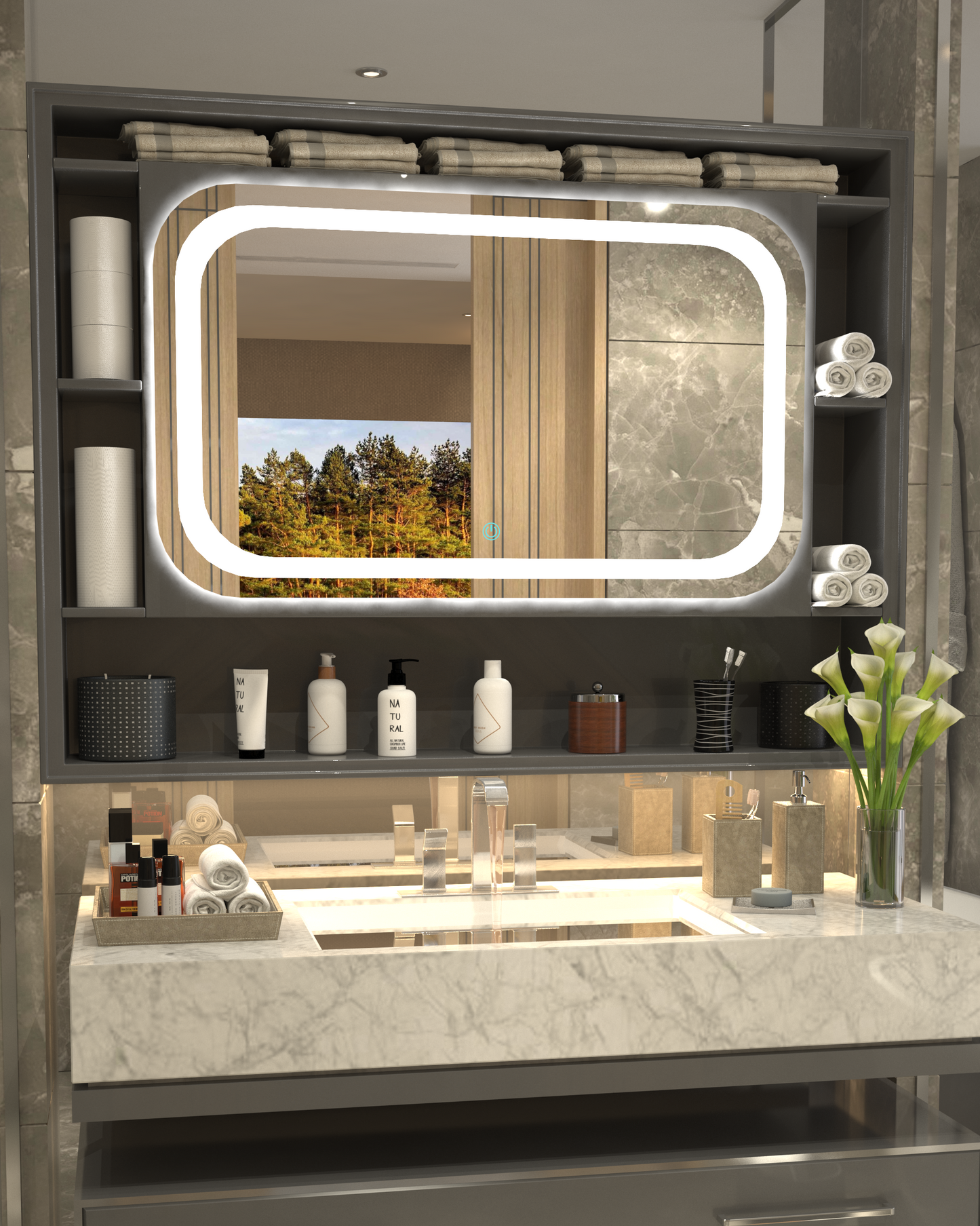 Modern Framed Minimalist Concept Mirror
